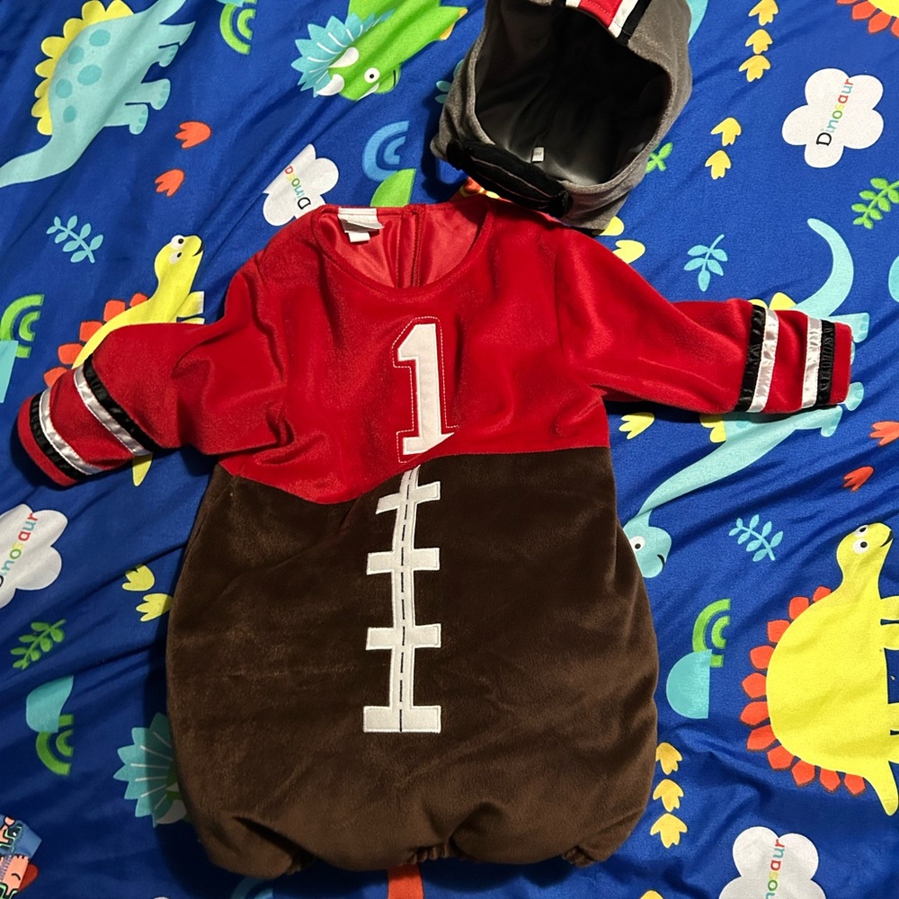 Red and Brown Kids Football One Piece
